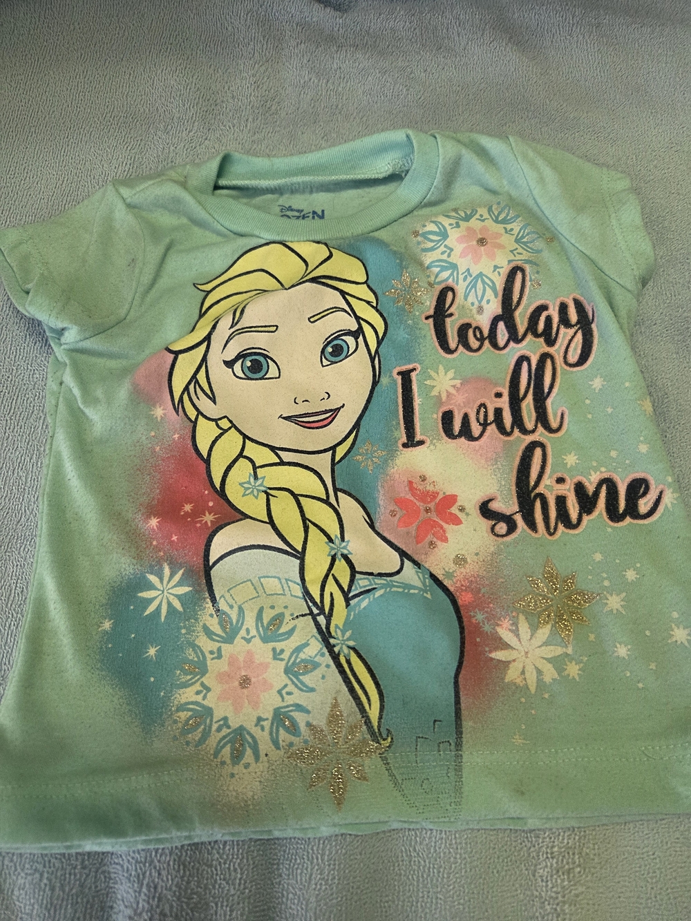 Disney Mint Green Elsa 'Today I Will Shine' Short Sleeve Tee